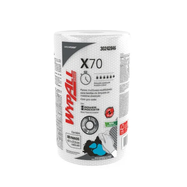 Kimberly-Clark WypAll X70 30243205 Pano Dobrado 1/4 12x1x25