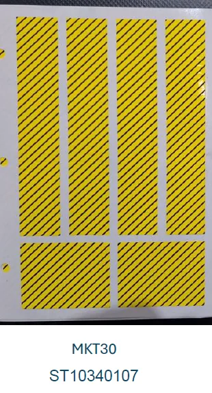 Sterimark MKT030 Marcador Instrumental Listrado Preto/Amarelo 134 Tiras