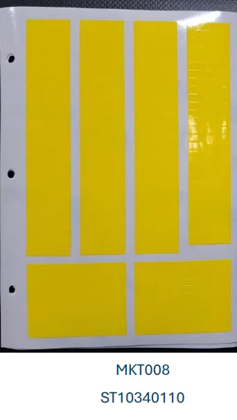 Sterimark MKT008 Marcador Instrumental Liso Amarelo 134 Tiras